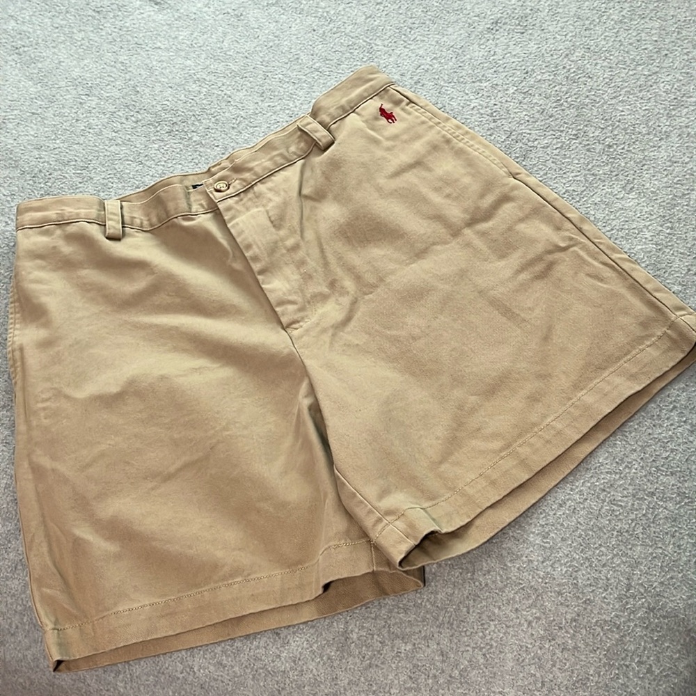 Womens Ralph Lauren Shorts Medium Khaki Chinos Preppy Coastal Highrise Y2K
